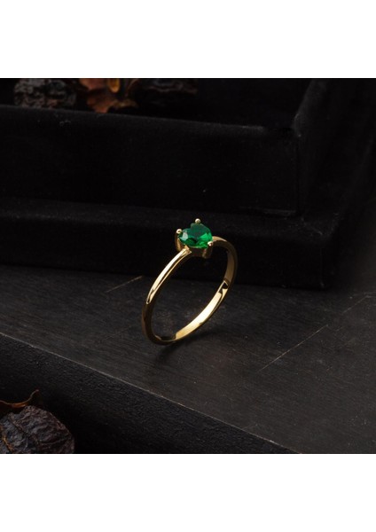 14 Ayar Yeşil Kalp Taşlı Altın Yüzük fırsatları