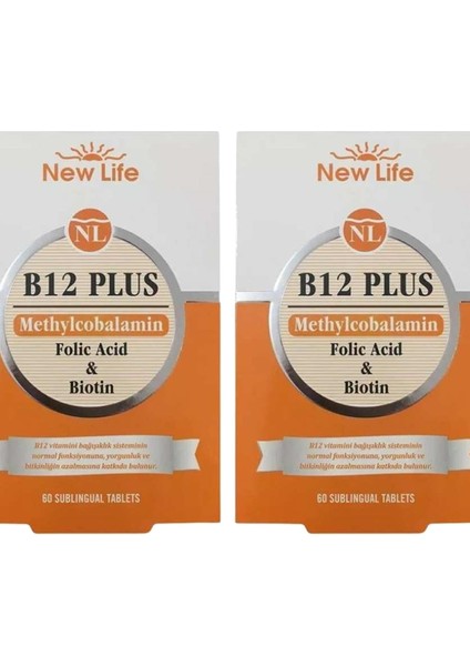 New Life B12 Plus Methylcobalamin 60 Tablet 2 Kutu