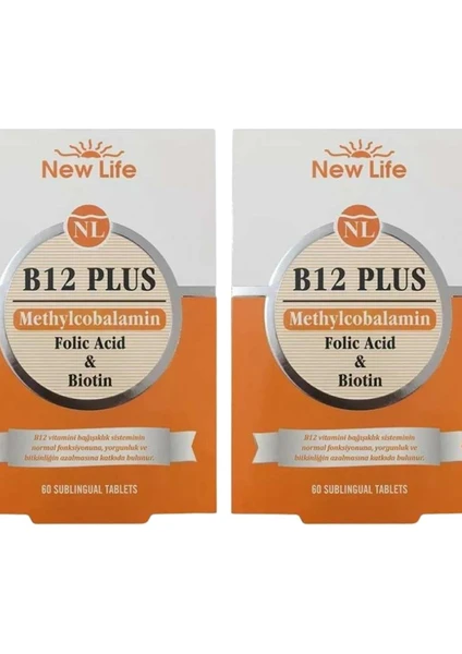 New Life B12 Plus Methylcobalamin 60 Tablet 2 Kutu