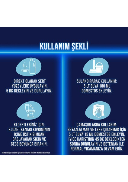 Çamaşır Suyu Bio Active Mutfak Maksimum Hijyen 750 ml + Domestos Çam Ferahlığı 1850ML