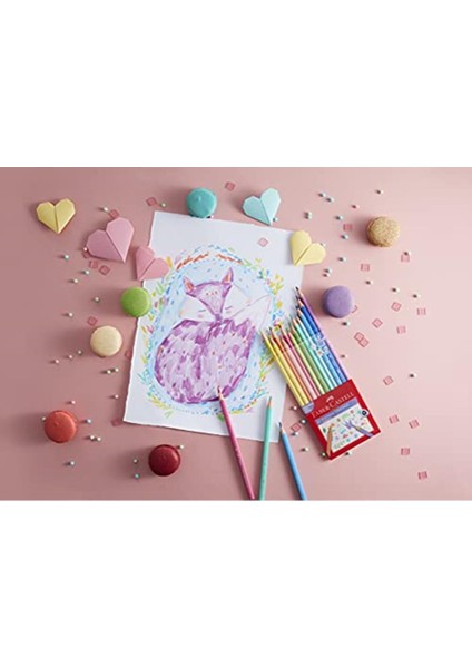 Pastel Renkler Üçgen Boya Kalemi 12'li