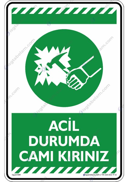 25x35cm/Etiket/ Acil Durumda Camı Kırınız