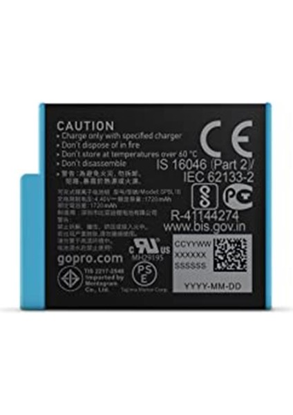 Akü (HERO10 Black/hero9 Black) - Resmi Gopro Aksesuarı ADBAT-001, 1.720 Mah, 4V, Siyah