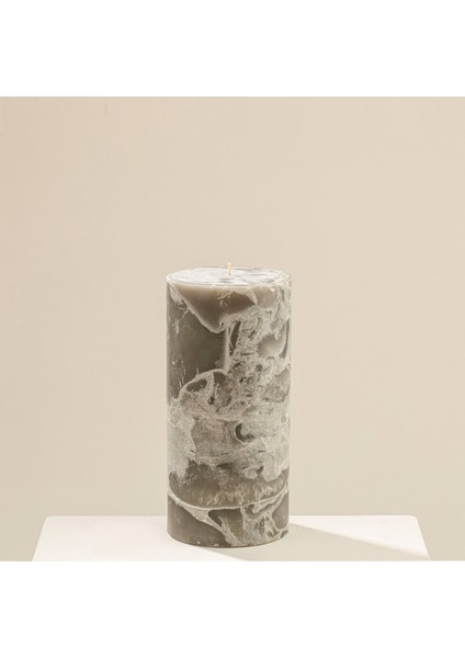 Marblo Sütun Mum 10 x 20 cm Koyu Yeşil