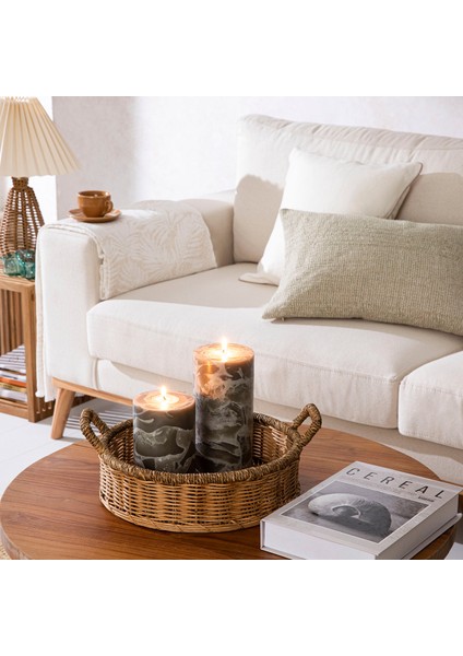 Marblo Sütun Mum 10 x 20 cm Koyu Yeşil fiyatları