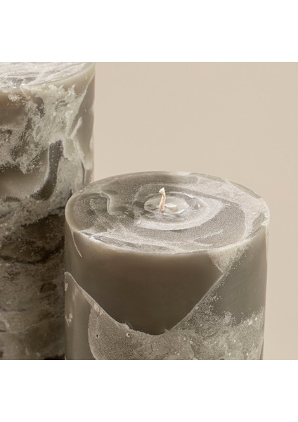 Marblo Sütun Mum 10 x 20 cm Koyu Yeşil fırsatları