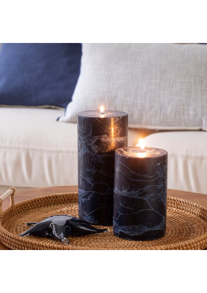 Marblo Sütun Mum 10 x 20 cm Lacivert fiyatları