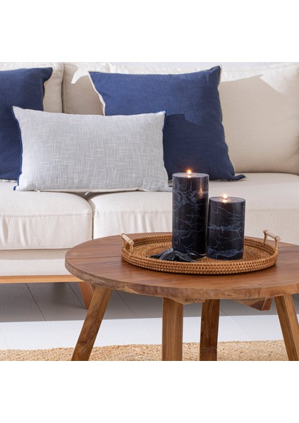 Marblo Sütun Mum 10 x 20 cm Lacivert modelleri