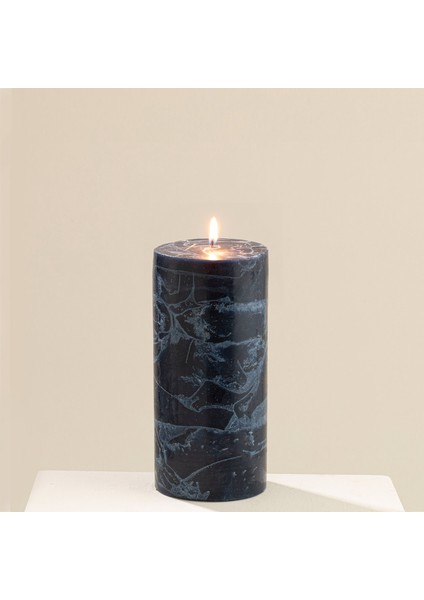 Marblo Sütun Mum 10 x 20 cm Lacivert fırsatları
