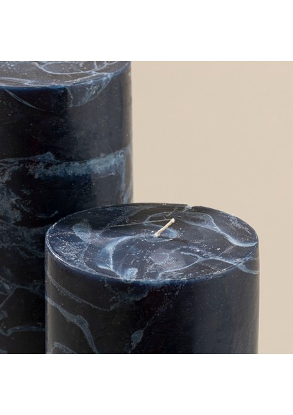 Marblo Sütun Mum 10 x 20 cm Lacivert indirimleri