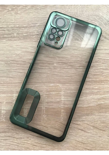 Case 4U Xiaomi Redmi Note 11 Pro 5g Kılıf Kamera Lens Korumalı Şeffaf Renkli Logo Gösteren Parlak Yumuşak Kapak Omega Yeşil