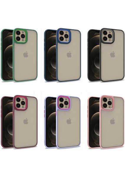 Apple iPhone 12 Pro Max Kılıf Case, Kamera Lens Korumalı Elektroplatin Kaplama Sert Pc Koruyucu Colourful Platinum Serisi