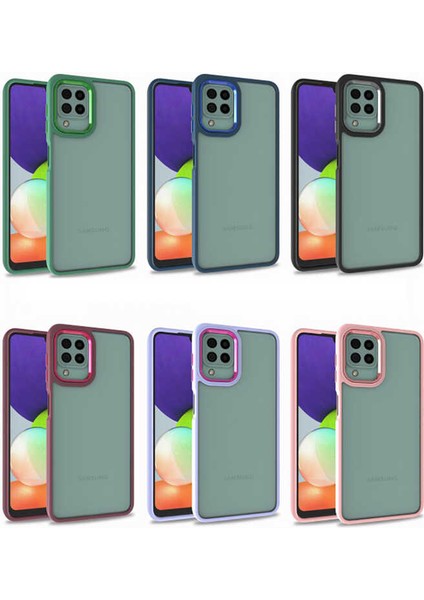 Samsung Galaxy A12 Kılıf Case, Kamera Lens Korumalı Elektroplatin Kaplama Sert Pc Koruyucu Colourful Platinum Serisi