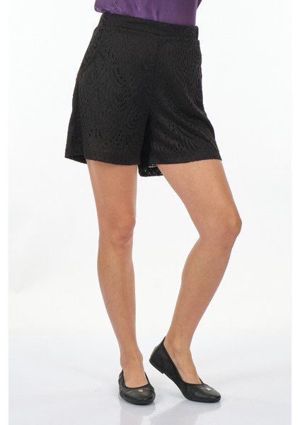 Minimalist Dantel Desenli Kadın Şort - Günlük Kullanım fırsatları