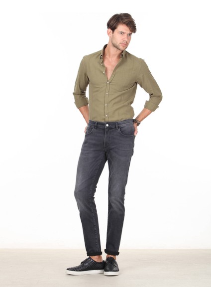 Koyu Gri Super Slm Fit Denim Pamuk Karışımlı Pantolon fiyatları