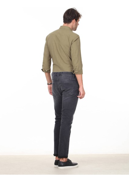 Koyu Gri Super Slm Fit Denim Pamuk Karışımlı Pantolon fırsatları