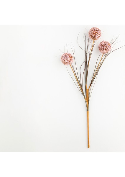 Grass Bush Plastik Tek Dal Yapay Çiçek 63 cm Pembe