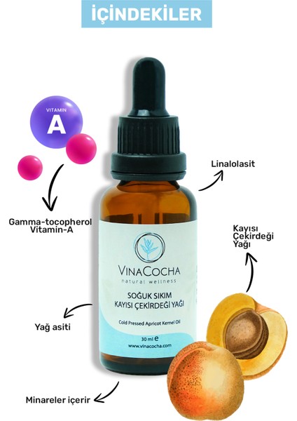 Soğuk Sıkım Kayısı Çekirdeği Yağı 30ML