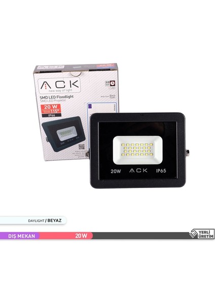 Smd LED Projektör 6500K Beyaz Işık 20W indirimleri