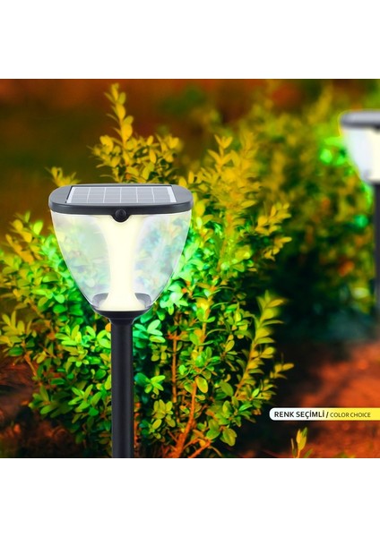 Solar LED Bahçe Armatürü Ayarlanabilir Renk Güneş Enerjili Bahçe Aydınlatması