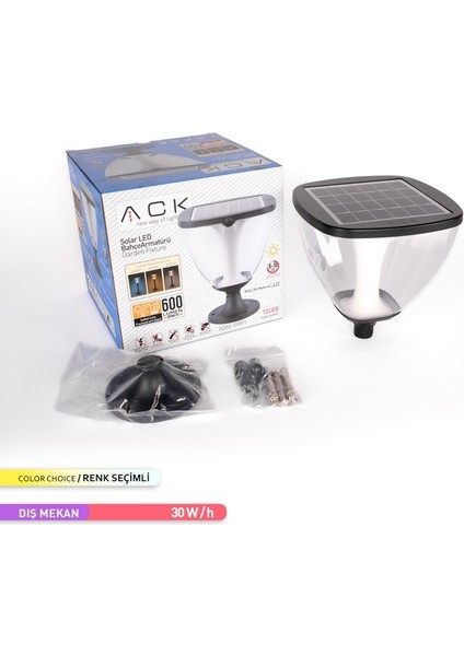 Solar LED Bahçe Armatürü Ayarlanabilir Renk Güneş Enerjili Bahçe Aydınlatması indirimleri
