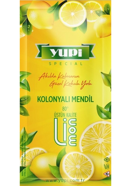 Yupi Limon 80° Kolonyalı Mendil 25'li