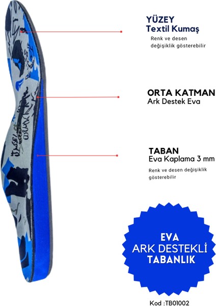 Eva Ark Destekli Tabanlık MD05002 modelleri
