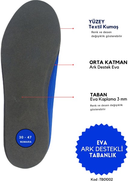 Eva Ark Destekli Tabanlık MD05002 indirimleri