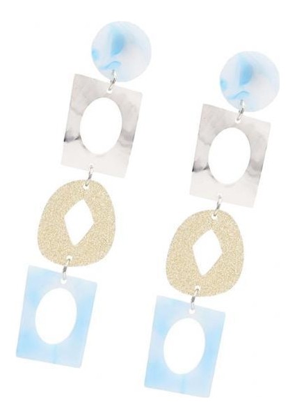 Akrilik Sallanan Küpeler 3 Adet (Yurt Dışından)