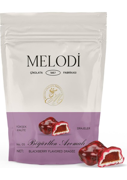 Melodi Çikolata Böğürtlen Aromalı Draje 80 gr