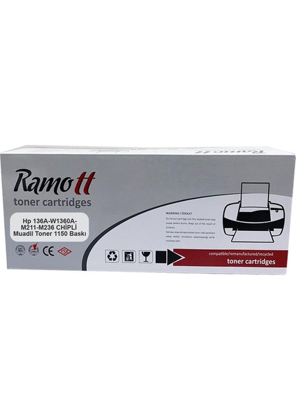 Ramott 136A-W1360A-M211-MFP M236 CHİPLİ Muadil Toner 1150 Baskı