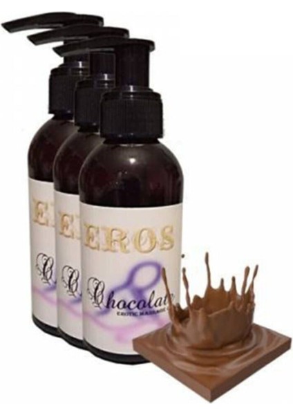 Hologramlı Chocolate Erotic Massage Oil 120 Ml Çikolata Kokulu Masaj Yağı 3 Adet Ers3