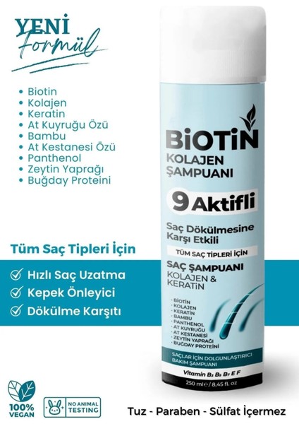 illa Life 9 Aktifli Keratin Biotin Hızlı Etkili Bakım Şampuanı 250 ML