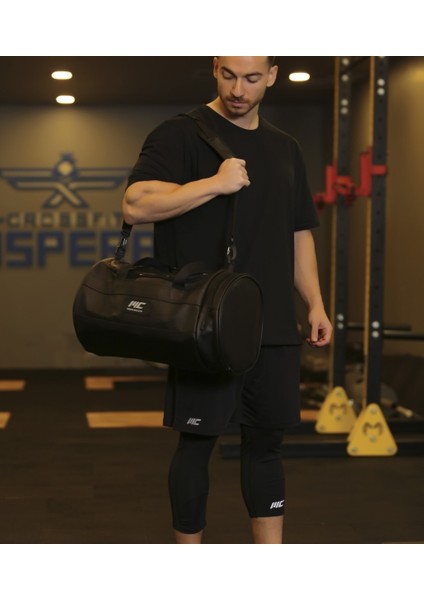 Elite Duffel Bag Silindir Spor Çanta Siyah