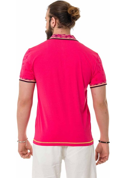 CT738 Fuşya Desenli Polo Yaka Tişört fırsatları