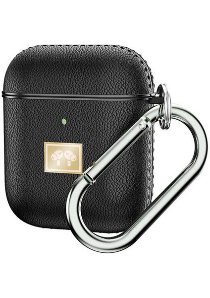 Airpods Uyumlu Kılıf Deri Görünümlü Wlons Askılı Koruma Kılıfı