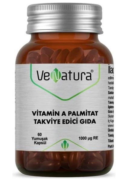 Vitamin A Palmitat 1000 mcg 60 Kapsül