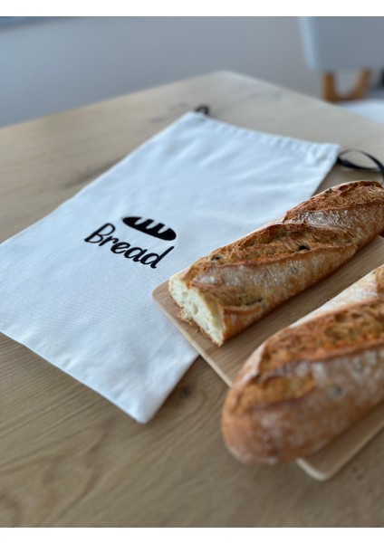 Bread Nakış Işlemeli Doğal Kumaş Ekmek Saklama Kesesi Çok Amaçlı Düzenleyici