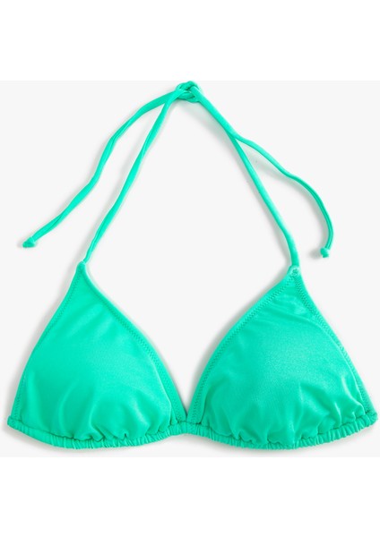 Üçgen Bikini Üstü Boyundan Bağlamalı Kaplı