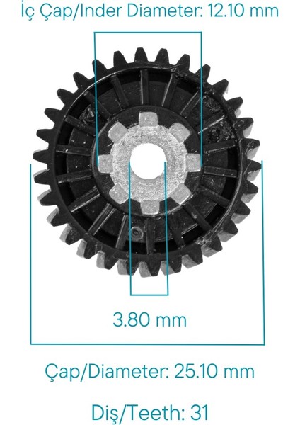 Alpha Auto Part Hyundai Azera Için Perde Plastik Dişlisi