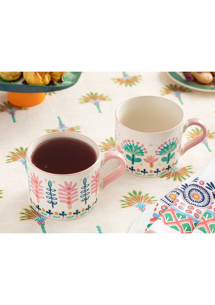 English Home Love Adore New Bone China Kupa 440 ml Pembe