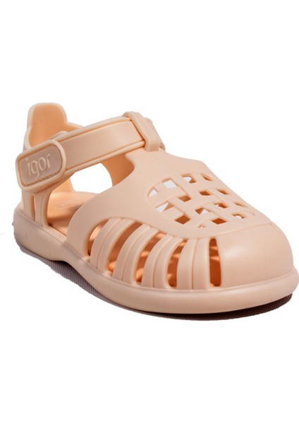 S10271 Tobby Solid Bej Ortopedik Günlük Kız Çocuk Sandalet