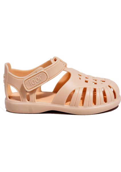 S10271 Tobby Solid Bej Ortopedik Günlük Kız Çocuk Sandalet