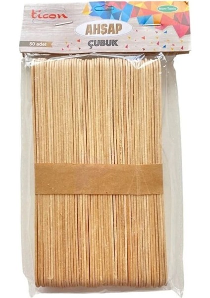 Ahşap Cubuk Büyük Boy 50' Li Naturel