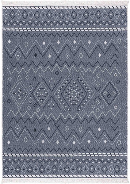 Duo Krem Gri Çift Taraflı Yıkanabilir Dokuma Kilim 24247A