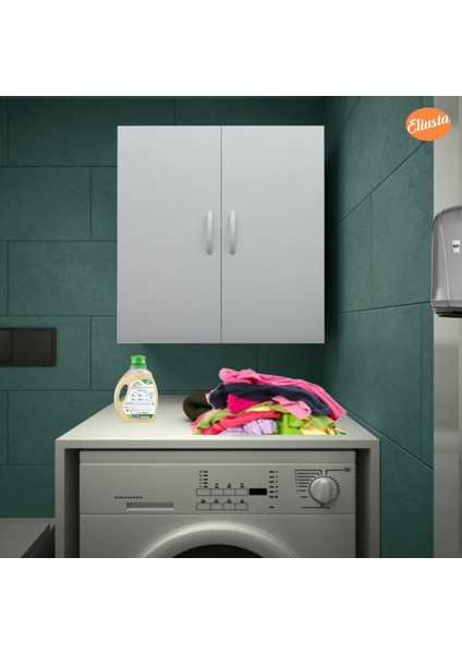 Makine Üstü Dolap Iki Kapaklı Asma Dolap Banyo Dolabı Mutfak Dolabı