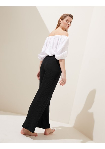 Marks & Spencer Saf Pamuklu Wide Leg Plaj Pantolonu