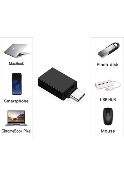 Pdateknoloji USB 3.0 To Type-C Metal Dönüştürücü Sr-01