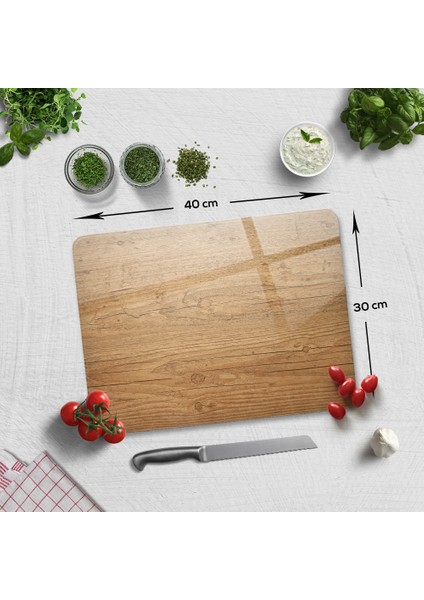 Cam Kesme Tahtası - Cam Kesme Tablası | Retro Ahşap Görünümlü | 30cm x 40cm fiyatları