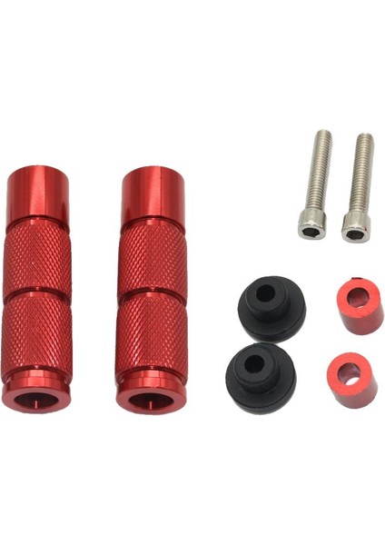 Evrensel Cnc Motosiklet Scooter Dirt Atv Ayak Çekimleri Ayak Pegs Kırmızı (Yurt Dışından)